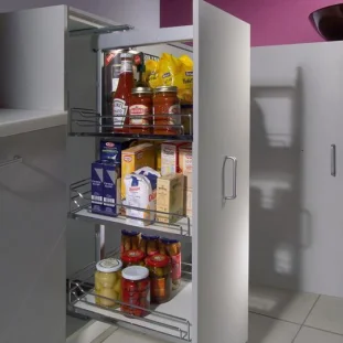 KESSEBÖHMER DISPENSA Arena Classic väljat. üksus H900-1200mm, 500mm kappi, korvid 3tk, kroom-hall