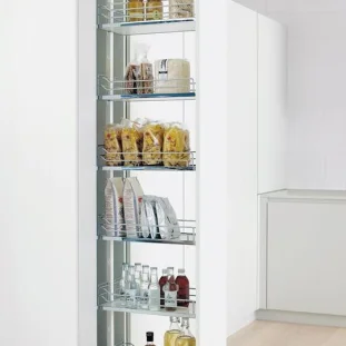 KESSEBÖHMER DISPENSA Arena Classic väljat. üksus H1900-2300mm, 400mm kappi, korvid 6tk, kroom-valge