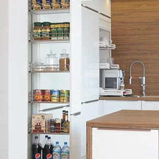 KESSEBÖHMER DISPENSA Arena Classic väljat. üksus H1900-2300mm, 300mm kappi, korvid 6tk, kroom-valge