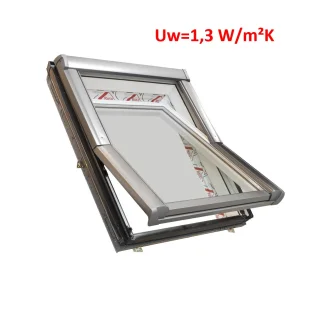 ROTO Katuseaken R45_ 065/118 K200, PVC, valge, 2x klaas (5_), Uw=1,3, g=52%, soojustusplokiga (+6cm), alt av.