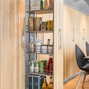 KESSEBÖHMER DISPENSA Arena Classic Silver väljat. üksus H1600-1900mm, 300mm kappi, korvid 5tk, hõbedane-hall