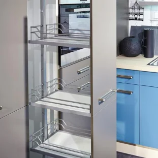 KESSEBÖHMER DISPENSA Arena Classic väljat. üksus H1200-1600mm, 300mm kappi, korvid 4tk, kroom-valge