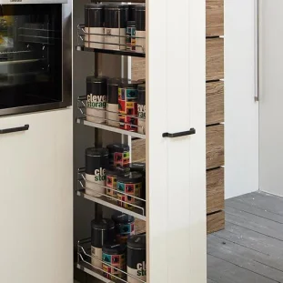 KESSEBÖHMER DISPENSA Arena Classic väljat. üksus H1200-1600mm, 300mm kappi, korvid 4tk, kroom-hall