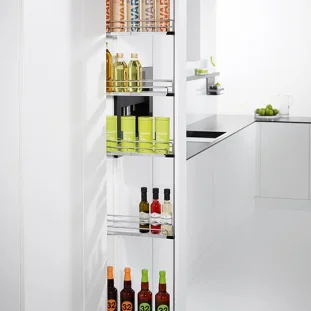 KESSEBÖHMER DISPENSA Arena Classic väljat. üksus H1600-1900mm, 150mm kappi, korvid 5tk, kroom-valge