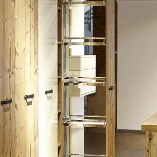 KESSEBÖHMER DISPENSA Arena Style väljat. üksus H1600-1900mm, 300mm kappi, korvid 5tk, kroom-valge